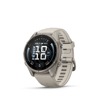 GARMIN Fenix 9, 43mm, Nebelgrau/Titan mit Silikon-Armband (010-04761-01)
